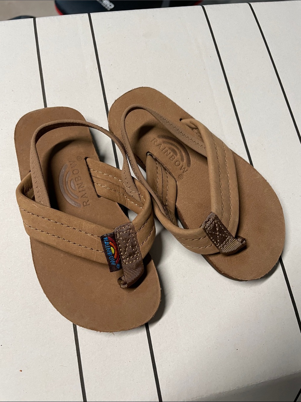 Rainbow Kids Tan Brown Flip Flop Sandals
